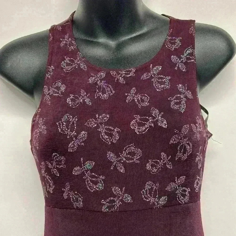 Y2K sleeveless a deep, eggplant, color, dress size small